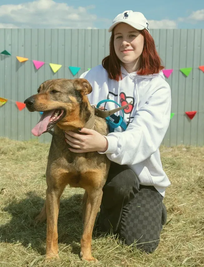 girl and dog